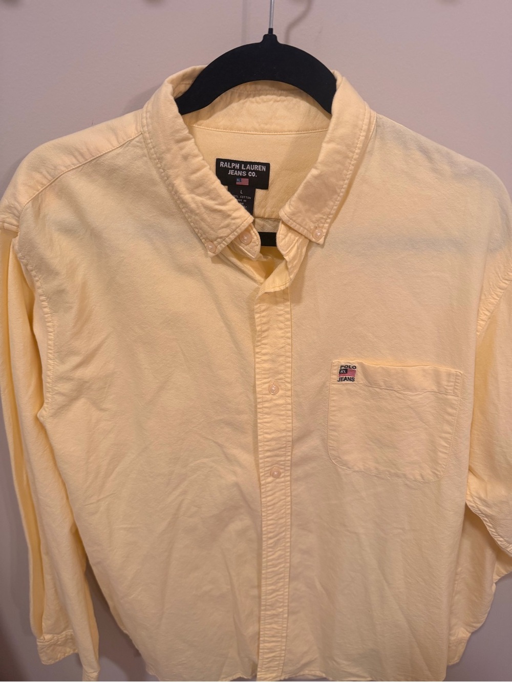 Ralph Lauren Pale Yellow Long-Sleeve Button-Down Shirt